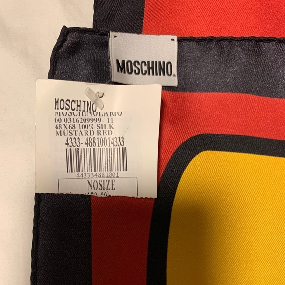 NWT Moschino “Toy on Board” Teddy Bear silk scarf